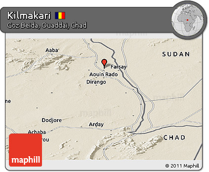 Shaded Relief Panoramic Map of Kilmakari
