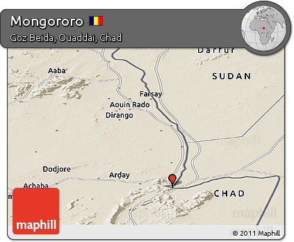 Shaded Relief Panoramic Map of Mongororo
