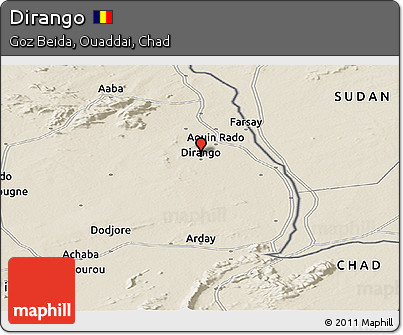 Shaded Relief Panoramic Map of Dirango