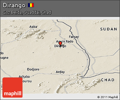 Shaded Relief Panoramic Map of Dirango