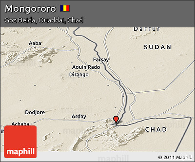 Shaded Relief Panoramic Map of Mongororo