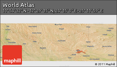 Satellite Panoramic Map of the Area around 12° 11' 54" N, 24° 43' 30" E