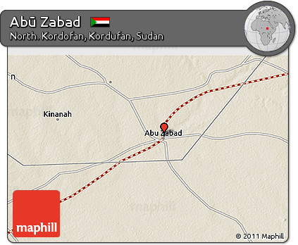 Shaded Relief 3D Map of Abū Zabad