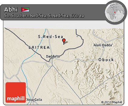 Shaded Relief 3D Map of Abhi