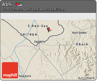 Shaded Relief 3D Map of Abhi