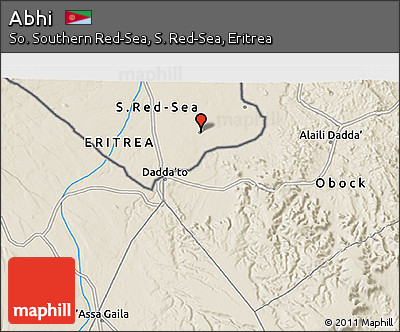 Shaded Relief 3D Map of Abhi