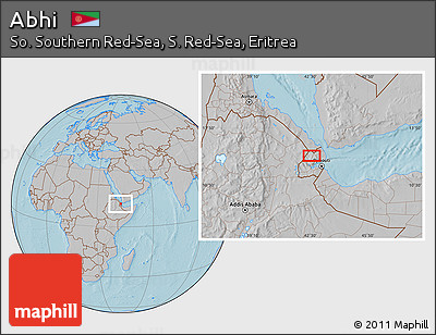 Gray Location Map of Abhi, hill shading