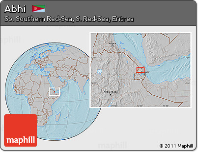 Gray Location Map of Abhi, hill shading