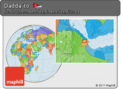 Political Location Map of Dadda`to