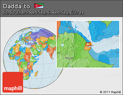 Political Location Map of Dadda`to
