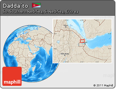 Shaded Relief Location Map of Dadda`to