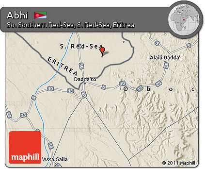 Shaded Relief Map of Abhi
