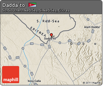 Shaded Relief Map of Dadda`to