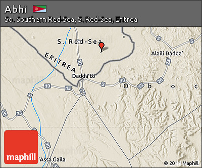 Shaded Relief Map of Abhi