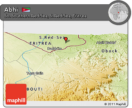 Physical Panoramic Map of Abhi