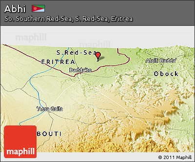 Physical Panoramic Map of Abhi