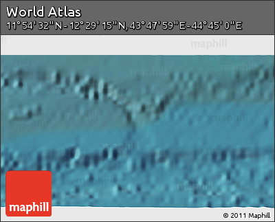 Satellite 3D Map of the Area around 12° 11' 54" N, 44° 16' 29" E