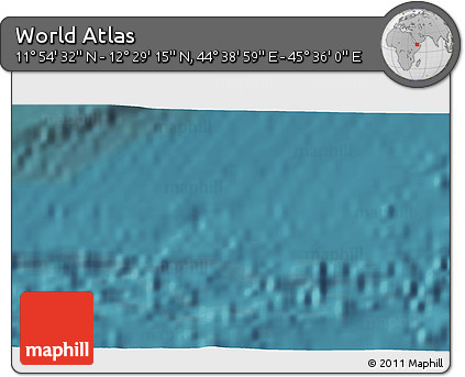 Satellite 3D Map of the Area around 12° 11' 54" N, 45° 7' 30" E