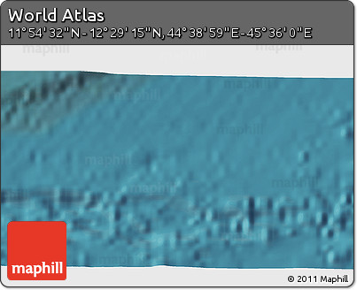 Satellite 3D Map of the Area around 12° 11' 54" N, 45° 7' 30" E