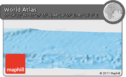 Physical Panoramic Map of the Area around 12° 11' 54" N, 45° 7' 30" E