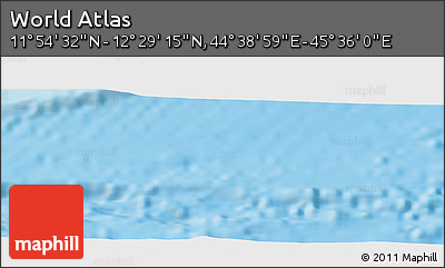 Physical Panoramic Map of the Area around 12° 11' 54" N, 45° 7' 30" E