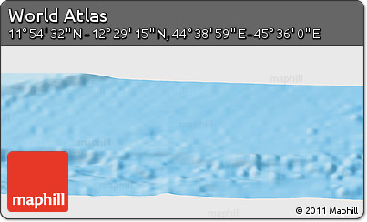 Physical Panoramic Map of the Area around 12° 11' 54" N, 45° 7' 30" E