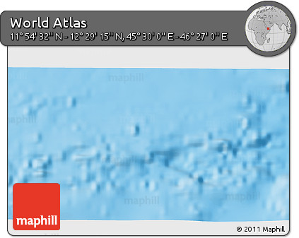 Physical 3D Map of the Area around 12° 11' 54" N, 45° 58' 30" E