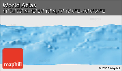 Physical Panoramic Map of the Area around 12° 11' 54" N, 47° 40' 29" E