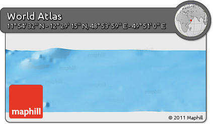 Physical Panoramic Map of the Area around 12° 11' 54" N, 49° 22' 30" E