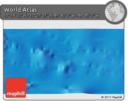 Shaded Relief 3D Map of the Area around 12° 11' 54" N, 49° 13' 30" W