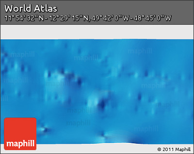 Shaded Relief 3D Map of the Area around 12° 11' 54" N, 49° 13' 30" W