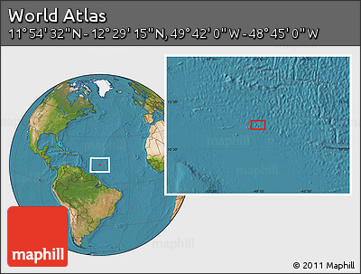 Satellite Location Map of the Area around 12° 11' 54" N, 49° 13' 30" W