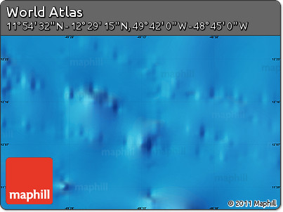 Physical Map of the Area around 12° 11' 54" N, 49° 13' 30" W