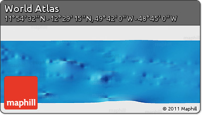 Physical Panoramic Map of the Area around 12° 11' 54" N, 49° 13' 30" W