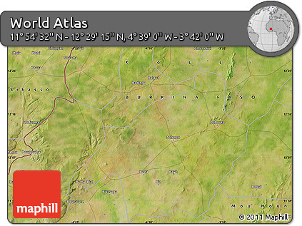 Satellite Map of the Area around 12° 11' 54" N, 4° 10' 30" W