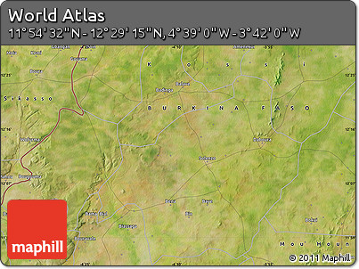 Satellite Map of the Area around 12° 11' 54" N, 4° 10' 30" W