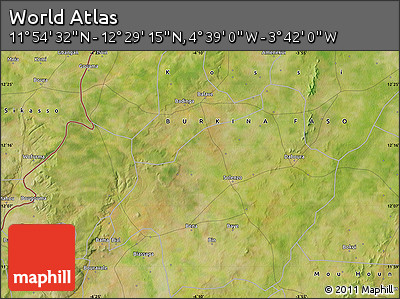Satellite Map of the Area around 12° 11' 54" N, 4° 10' 30" W
