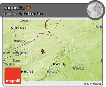 Physical Panoramic Map of Sagouita
