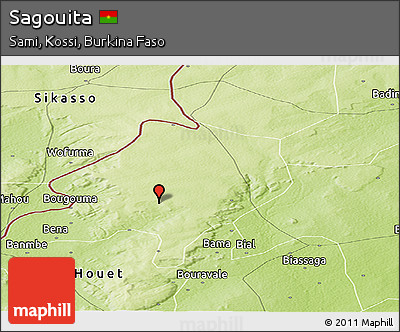 Physical Panoramic Map of Sagouita