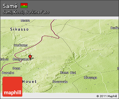 Physical Panoramic Map of Samé