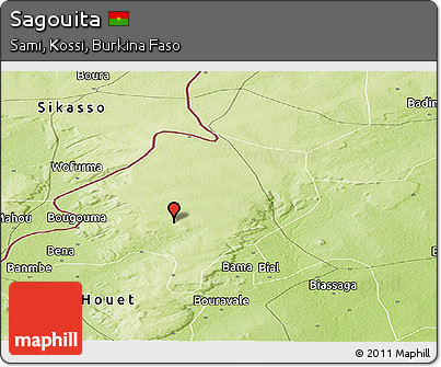 Physical Panoramic Map of Sagouita