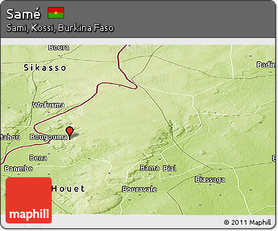Physical Panoramic Map of Samé