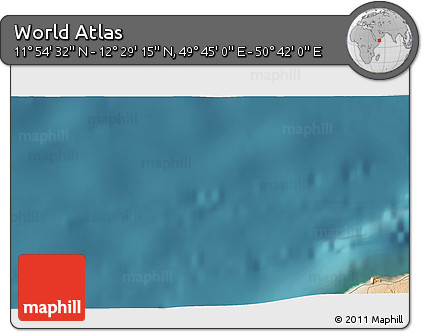 Satellite 3D Map of the Area around 12° 11' 54" N, 50° 13' 30" E