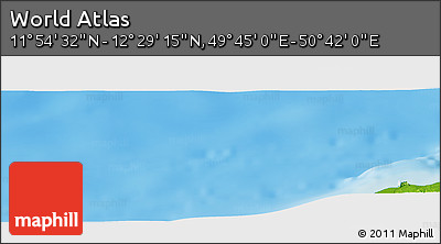 Physical Panoramic Map of the Area around 12° 11' 54" N, 50° 13' 30" E