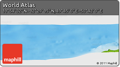 Physical Panoramic Map of the Area around 12° 11' 54" N, 50° 13' 30" E