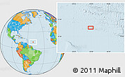 Political Location Map of the area around 12° 11' 54" N, 50° 4' 30" W