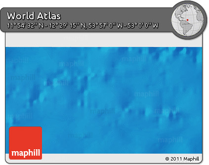 Physical 3D Map of the Area around 12° 11' 54" N, 53° 28' 30" W