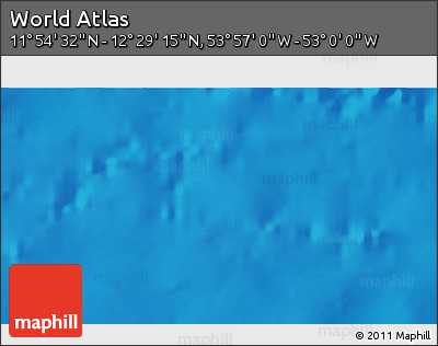 Physical 3D Map of the Area around 12° 11' 54" N, 53° 28' 30" W