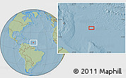 Savanna Style Location Map of the area around 12° 11' 54" N, 54° 19' 30" W, hill shading