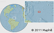 Savanna Style Location Map of the area around 12° 11' 54" N, 55° 10' 29" W, hill shading